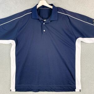 FootJoy Shirt Men Extra Large Blue White Golf Polo Golfer Preppy Casual Rugby FJ